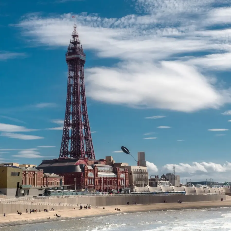 View of beach and Blackpool tower